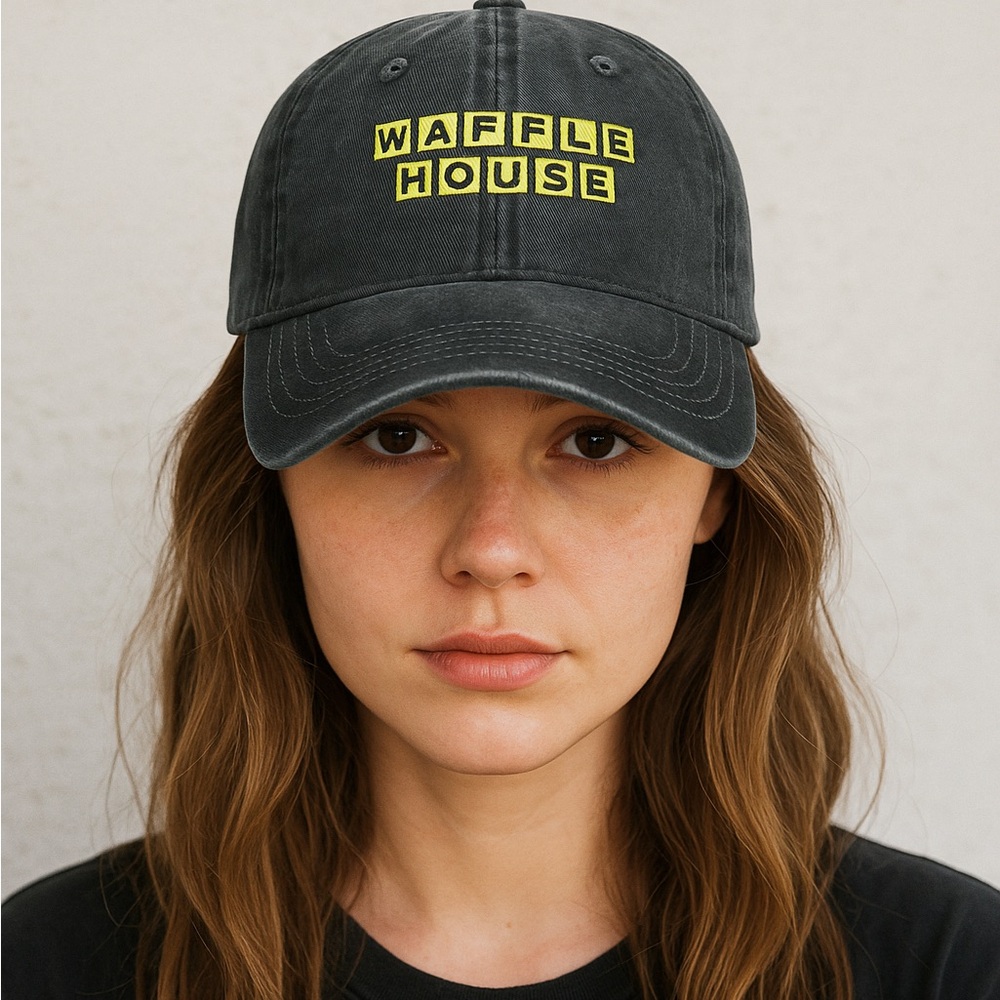 Retro Waffle House Hat Adjustable Baseball Cap - Picture 3 of 6